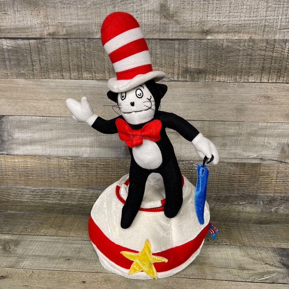 Vintage Dr Suess Plush Cat In The Hat Topper Hat Cap Costume 2000